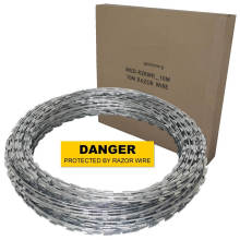 Security Razor Wire Sharped Concertina Rolls Coil Border Spiral Cross barbed type straight strand barbs
